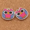 Email Owl Charms Hangers L1557 18.8x19.3mm 100 stks / partij 4 kleuren tweezijdige charme sieraden DIY Hot Sell