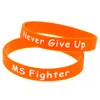 1 Stück MS Fighter Never Give Up Silikon-Armband mit motivierendem Slogan, perfekt für die Verwendung in jedem Vorteilsgeschenk