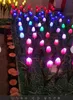 屋外ヤード芝生のバルコニーパスパーティーの装飾のための卸売LEDの偽の花のランプのチューリップの形
