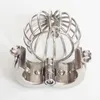 Male Chastity Device heavy duty metal ball Cage pendant penis rings Stretcher With Spikes BDSM Bondage Sex Toys For Men