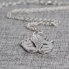 niedliche kleine Füße Winkel Flügel Doppel Anhänger Halsketten 925 Sterling Silber Liebe Baby Halskette beste chrismas Geschenk für Ihr Kind