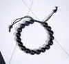 Nya Obsidian Beaded Armband för män Hematit Rope Woven Infinity Charm Armband för Kvinnor Gå ner Vikt Smycken Personliga Tillbehör Manschett