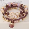 Bracelets For Women Bijoux Glasses Stone Beads Bracelets & Bangles Gold One Direction Multilayer Elastic Charm Pulsera