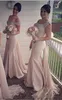 Champagne Detachable Convertible Dresses 2019 Mermaid Bridesmaid Dress Bateau Beaded Satin Zipper custom made new country wedding 1908772