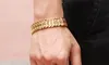 Chunky Solid 24k oro giallo Filled Mens Womens cinturino in catena braccialetto 8,46 "gioielli dichiarazione 40g