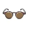 Новый дизайн бренда Retro Steampunk Punk Rock Flip Sunglasses Женщины металлические обновления моды круглые солнцезащитные очки для женской винтажной равнины 7945017