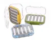 4,3 x 2,75 x1.2 Plast Vattentät Flygfiske Dubbel sida Klart Slit Skum Flygfiske Box Fly Box Tackle Case Box Partihandel