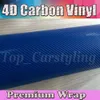 Blue 4D Carbon Fibre VINYL WRAP STICKER Air BUBBLE FREE CAR BIKE / Air release Car / Boat / table Covering 1.52x30m/Roll 5x98ft