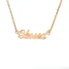 Chapado en plata de oro Diminuto Estampado Lucky Letters Collar Simple Palabra Bendecida Buena Suerte Collares para los amigos envío gratis