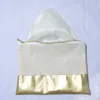 bolsa de cosméticos de lona de algodón natural con parte inferior de cuero dorado impermeable forro de color a juego con cremallera dorada 7x10in bolsa de maquillaje factory293v