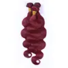 Körper-Wellen-Burgunder-Haar spinnt helle peruanische Jungfrau-Menschenhaar-Körper-Wellen-Wein-rote Haar-Einschlagmenge 3pcs / lot 8A des Gradus 99J