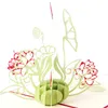 かわいい3D手作りの花お誕生日おめでとうグリーティングカードweddingありがとう招待状カードお祝いパーティー用品