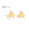 Everfast Whole 10pairs Lot Cute 3 Connected Stars Earring Studs Stainless Steel Brincos Jewelry Silver Gold Rose Gold Plattiert Ea269G