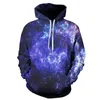 Damskie bluzy bluzy Hurtownia-istider 2021 Wiosna Moda 3D Z Kapturem Symetryczne Disc Galaxy Mężczyźni Kobiety Purple Space Bluzy Topy1