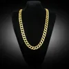 Hiphop Bling Iced Out Simulated Diamond Cubaanse Link Chain Ketting Goud Zilveren Sieraden Voor Mannen