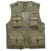 Groothandel- 2014 Spring Nieuwe herenzakken Vest Multi-pocket kleding Dunne sectie Mesh Fotografie Waastcoat Groothandel