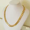 Heavy Classic mens 18k real yellow solid gold chain necklace 23 6inch 10mm234h