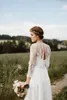 2019 Fall Wedding Dress Jacket Sjalar Sexiga Back Bridal Wraps med Långärmade Skräddarsydda Spetsar Bolero