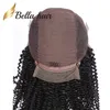 Försäljning 100% Indian Virgin Human Hair Half Lace Wig Afro Kinky Curl Quality Full Front Wigs Bellahair