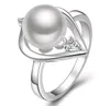 Nuovo arrivo donna argento placcato perla collana con pendente a goccia orecchini e anello set di gioielli per fidanzamento di nozze