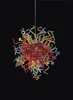 Vintage Bohemian Lamps Multi-colored Chandeliers LED Hand Blown Glass Balls Hanging Chain Chandelier Light Fixture