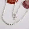 2mm Rope chain necklace,Wholesale16"-24" Fashion jewelry 925 stamped silver plated jewelry necklaces HJIA1125