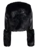 Kadın Ceketler Toptan- Kadınlar için Kış Kısa Siyah Sahte Deri Biker Ceket Faux Kürk Yaka Kollu Sıcak Eğlence Kadın Coat Manteau Fem