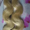 Tape In Human Hair Extensions body wave Double Sided Blonde Brazilian Hair On Adhesives Invisible Tape PU Skin Weft hair 40 pcs 100g