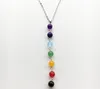 Pierre de lave naturelle collier coloré perles Yoga pendentif bijoux pour femmes hommes mode fête Club accessoires