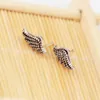 new 2020 Authentic 925 Sterling Silver Earring Majestic Feathers With Crystal Studs Earrings For Women compatible Gift 60222919576