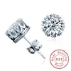 Orecchini a corona femminile Vecalon 2ct Diamond Cz 925 Sterling silver Orecchini a bottone da sposa per gioielli da donna