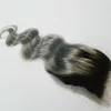 4x4 chiusura colorata pizzo dritto 1B / grigio capelli umani Remy brasiliani capelli parte libera
