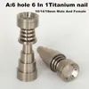 Universal Titanium nail 6 in 1 Domeless Titanium Nails 10/14/18mm Female And Male Titanium Dabber