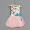 Dziewczyny Kwiatowy Tutu Dress Lato Dzieci Baby Kids Tulle Hurtownie Odzież Dance / Wedding / Party 4BB406DS-93