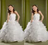 Puffy Lovely Formalne Dziewczyny Korowiny Suknie Dzieci Cekiny Koraliki Długość Piętro Kwiat Dziewczyny Suknie Dla Wesela Custom Made Kids Party Suknie