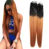 200 g Straight Micro Bead Hair Extensions T1B / 27 Braziliaanse Virgin Haar Honing Blonde Ombre Micro Link Menselijk Hair Extensions