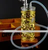 [Gold and silver Ssangyong] acrylic hookah, Send the pot accessories, glass bongs, glass water pipe, smoking, color style random delivery