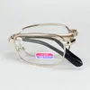 Хорошее качество Полное металлическое складное чтение очки для чтения в корпусе EVA яйцо с молнией, носит очки для смешанной линзы старика