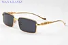 Neue Modesport -Sonnenbrille für Frauen Herren Gafas Full Randless Black Clear Objektiv mit Leopard Gold Metal Legs Buffalo Horn Brille 6509897