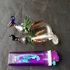 Accessoires de bongs pot Phoenix, Brûleur à mazout unique Bongs en verre Tuyaux Conduites d'eau Tuyaux en verre Plates-formes pétrolières Fumer avec compte-gouttes