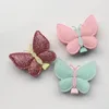 36pcs Glitter Butterfly Double Layers Synthetic Leather Design Kids Hairpins Handmade Hair Clips Lovely Bowknot Accessories