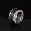 2017 New Arrival Special black and white color Bridal Sets Classic Rings For Rings Spring Ring 18k Rose gold ring Titanium / Wide Version