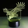 Life Eagle 3D Optical Illusion 7 Färg Byt 15 nycklar Remote LED Touch Acrylic Desk Lamp Night Light2974827