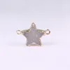 Gold Five-Pointed Stars Nature Bezel High Quality White Agate Stone Druzy Drusy Geode Connector Precious Stone Fit Charms Bracelet Finding