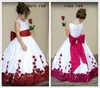 Ärmelloses, individuelles, süßes kleines Blumenmädchenkleid, bodenlang, handgemachte Blumen, gestuftes Kinder-Abschlussball-Geburtstagskleid, günstig 08