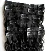 버진 두꺼운 클립 머리 확장 100g 120g 8pcs 자연 검은 아프리카 kinky 곱슬 클립