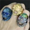 Häftigt!! 5PCS / LOT NEWEST DESIGN 5 Färgstorlek 7-15 Stor Ghost Skull Ring 316L Rostfritt stål Mode Smycken Evil Dead Skull Ring