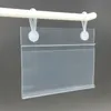 Retail Supplies PVC Plastic Price Tag Sign Label Display Clip Holder 2 Hang Buckles Supermarket Basket Shelf Stand Hook Rack 50pcs