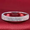 Nuovo vero anello a fascia in argento sterling 925 per le donne Anello in argento con gioielli di fidanzamento per matrimonio N56251u