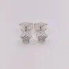 Örhängen med tydlig czauthentic 925 Sterling Silver Studs Star Silver Stud passar europeiska pandora -stil smycken